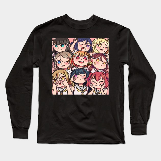 Love Live Aquosas Long Sleeve T-Shirt by PandaAColor